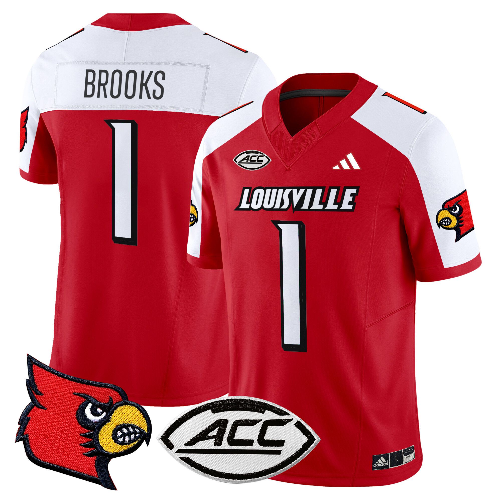 Men Louisville Cardinals #1 Brooks Red 2024 Vapor Limited NCAA Jersey->more ncaa teams->NCAA Jersey